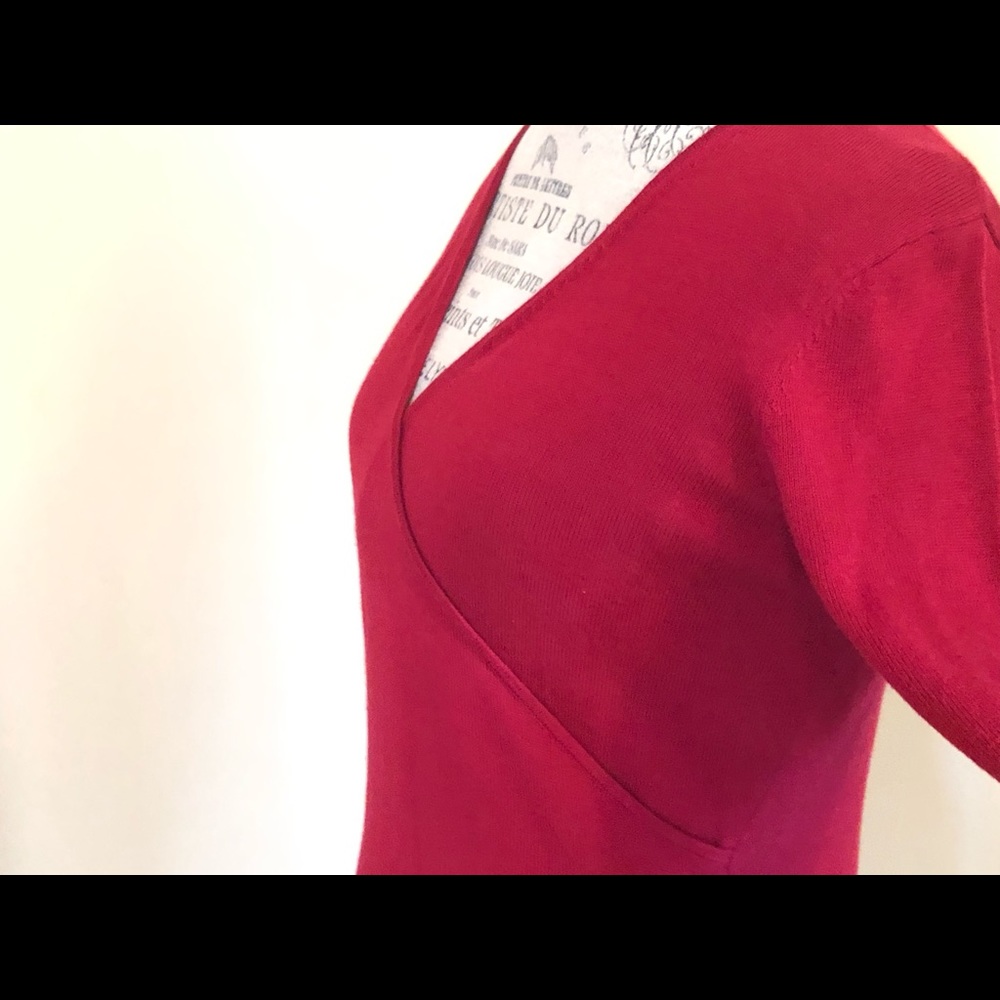 Ann Taylor Loft Top, faux wrap. Red. Size M.